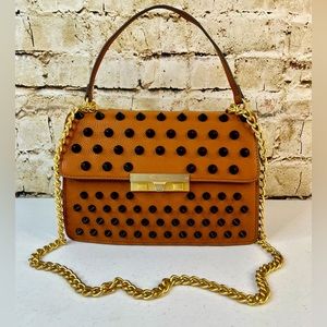 FOLY & CORINNA BANDIT CHAIN CROSSBODY IN COGNAC